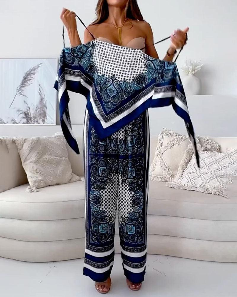 Helen | Stylish Lace-Up Vest & Pants Two-Piece Set Dress