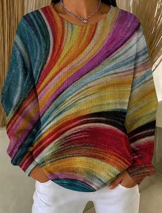Casual crew neck sweatshirt with an abstract all-over print