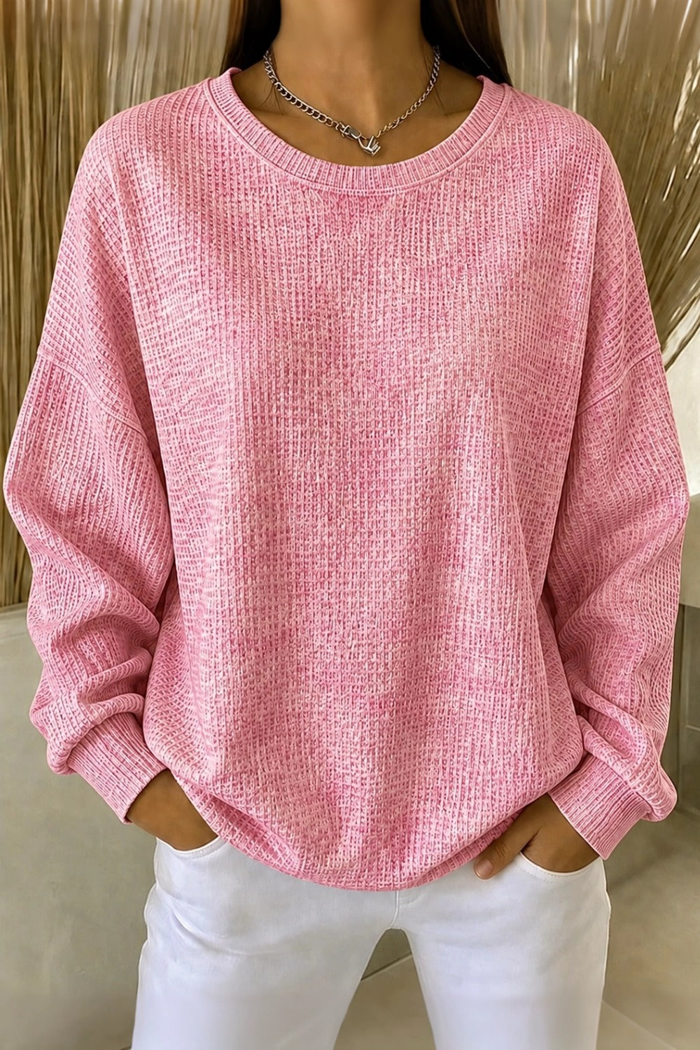 Casual crew neck ombre sweatshirt with a soft colour fade in a relaxed fit
