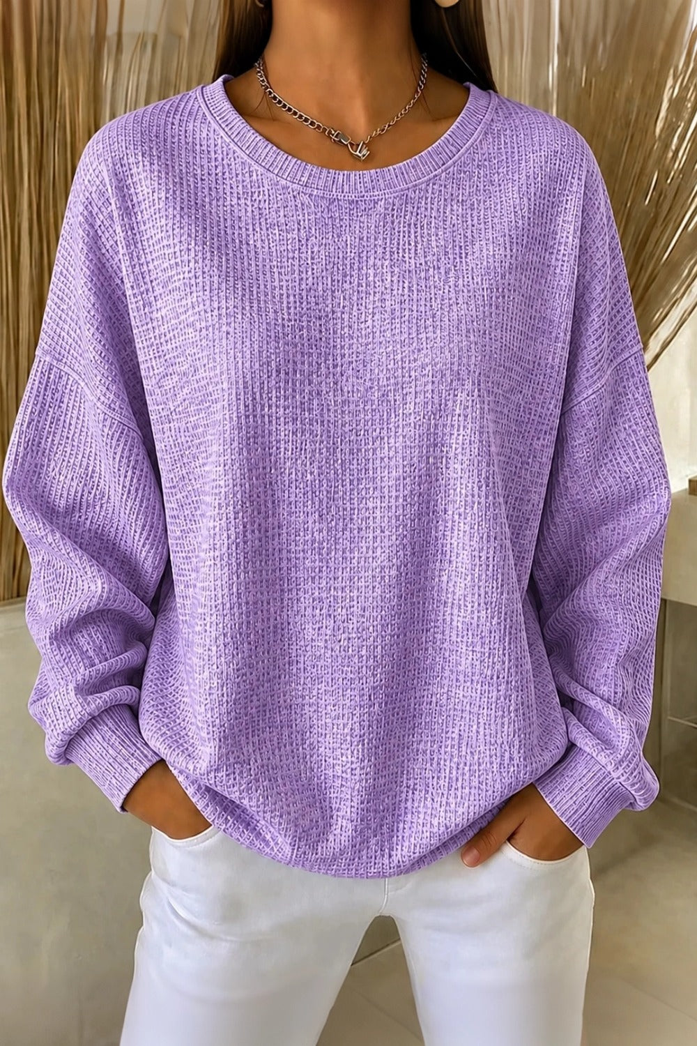 Casual crew neck ombre sweatshirt with a soft colour fade in a relaxed fit