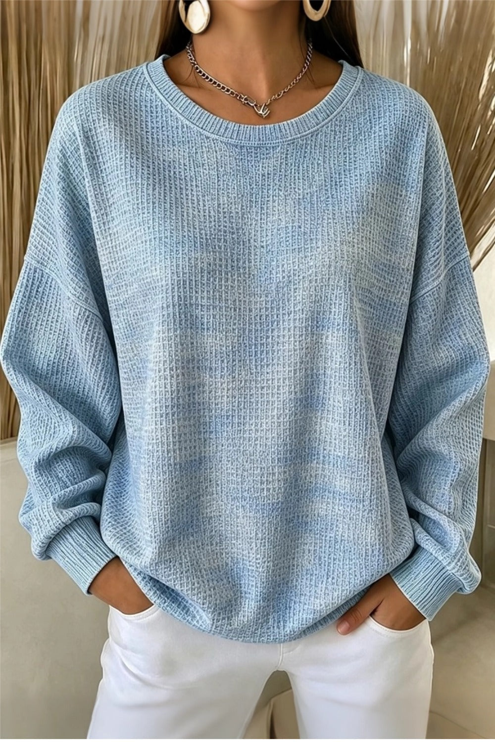 Casual crew neck ombre sweatshirt with a soft colour fade in a relaxed fit