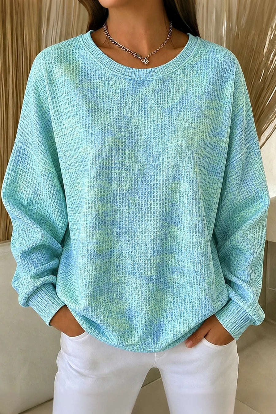 Casual crew neck ombre sweatshirt with a soft colour fade in a relaxed fit