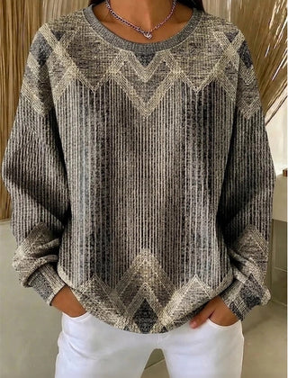 Relaxed crew neck sweatshirt with an abstract all-over print
