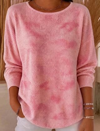 Women's ombre crew neck long sleeve sweatshirt in a soft gradient colourway
