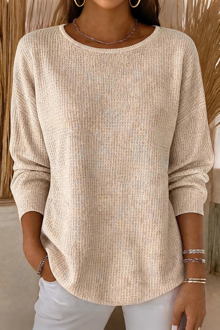 Women's ombre crew neck long sleeve sweatshirt in a relaxed fit