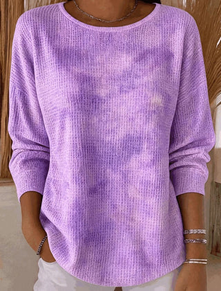 Women's ombre crew neck long sleeve sweatshirt in a relaxed regular fit