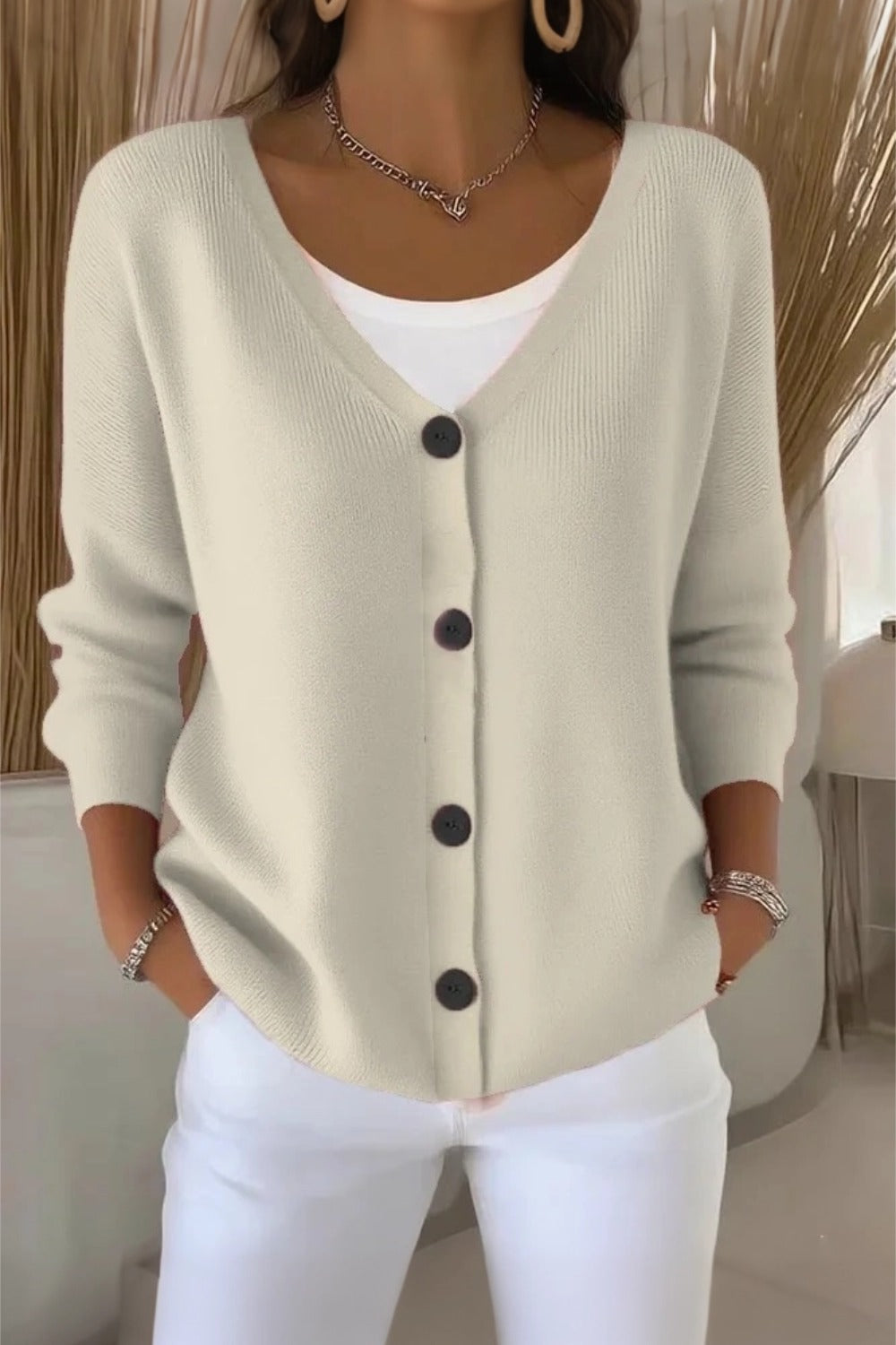 Sienna | Plain Long Sleeve Loose Casual Cardigan