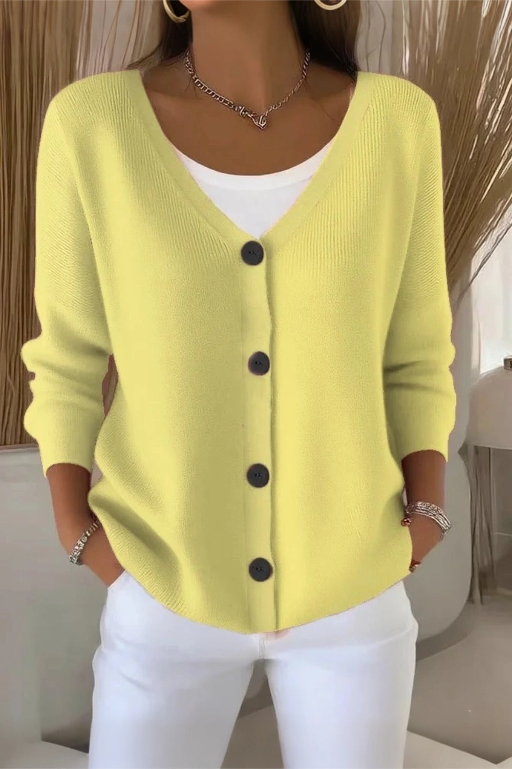 Sienna | Plain Long Sleeve Loose Casual Cardigan