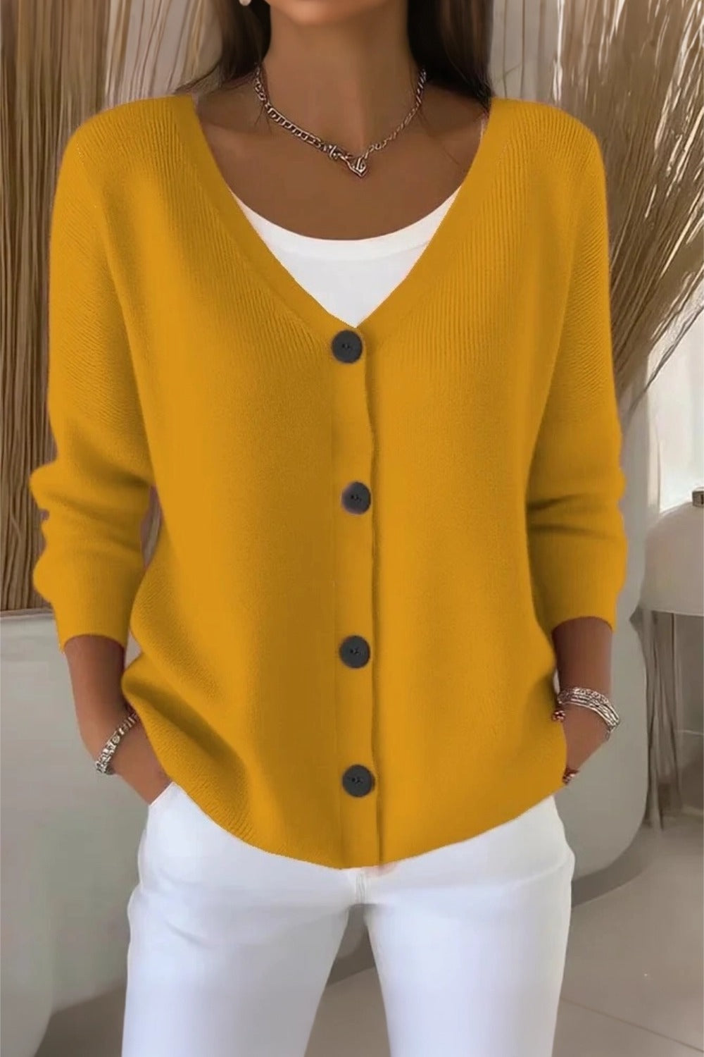 Sienna | Plain Long Sleeve Loose Casual Cardigan