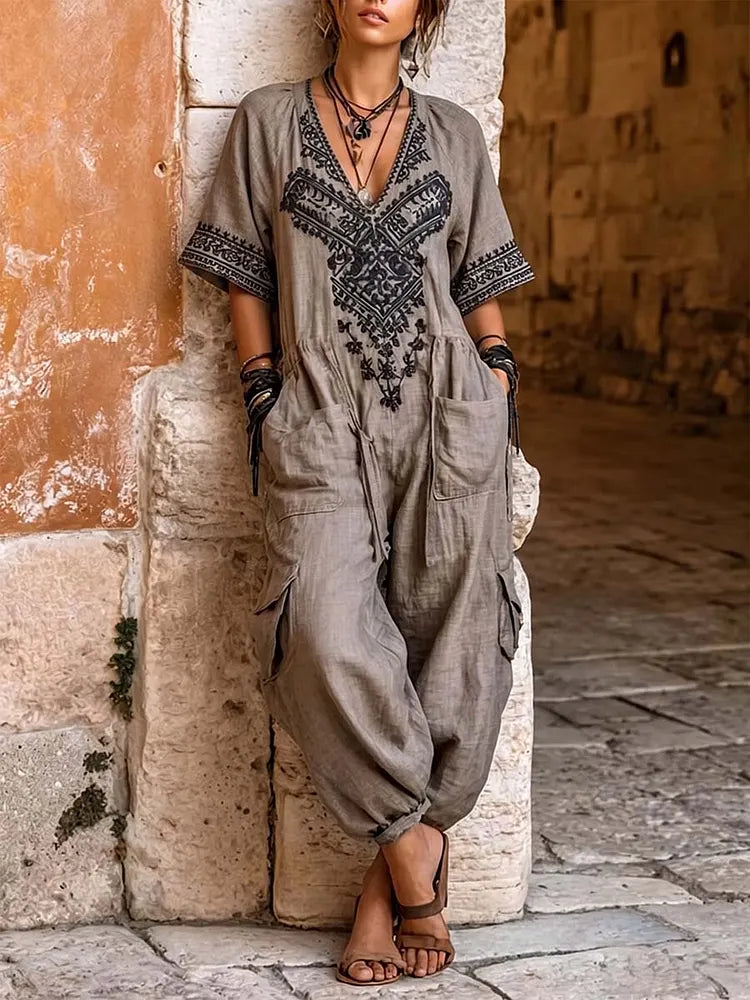 Marlowe | Artisan Short-Sleeve Jumpsuit