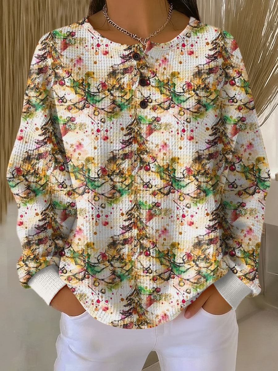 Elyvessa | Cozy Christmas Tree Pattern Sweater