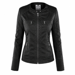 Diane hooded leather jacket with feminine fit, shown in light brown, black and dark brown