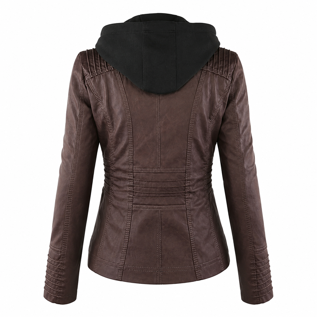 Diane | Hooded Leather Jacket with Feminine Fit