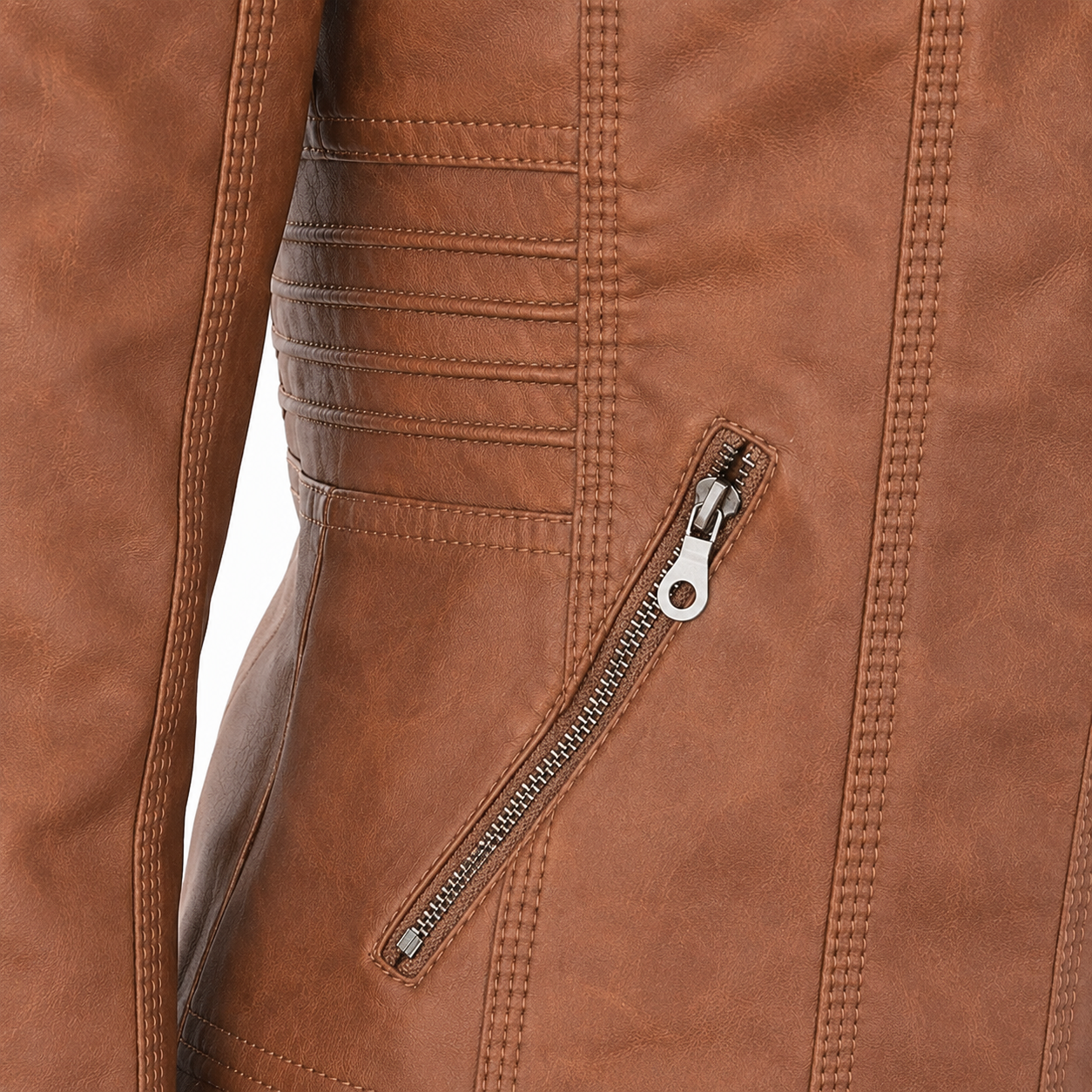 Diane | Hooded Leather Jacket with Feminine Fit