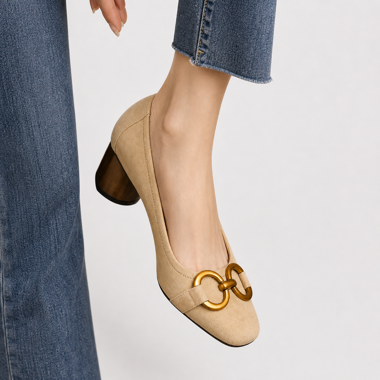 Elegant slip-on loafers shown in navy and khaki with refined detailing