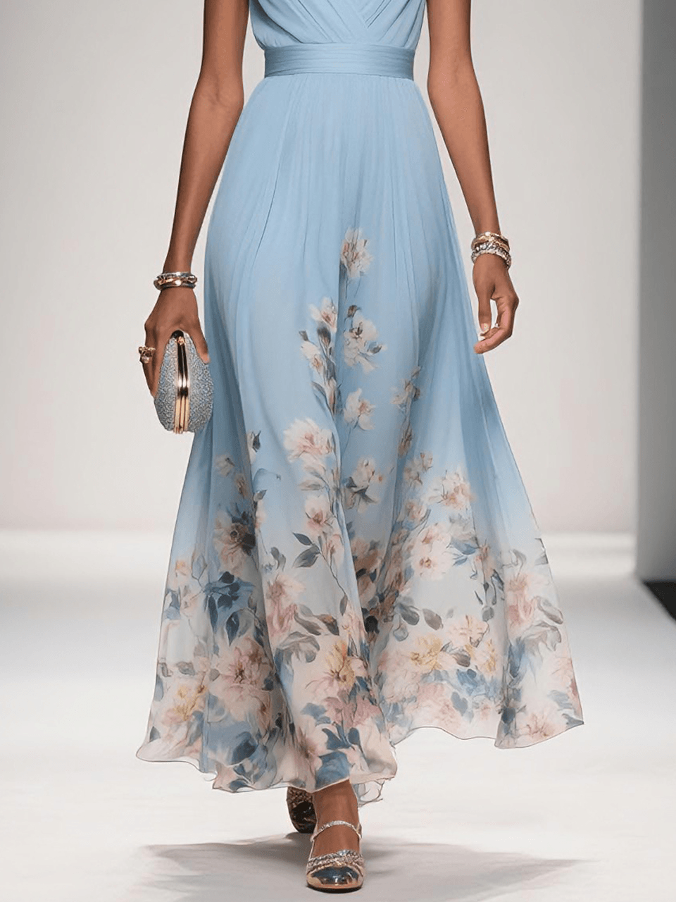 Rose | Floral V-Neck Maxi Dress
