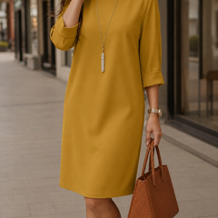 Odette flowing midi dress in a flattering everyday silhouette, shown in multiple colours