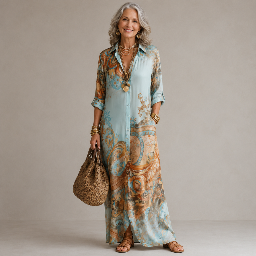 Evalexy | Graceful Print Maxi Dress