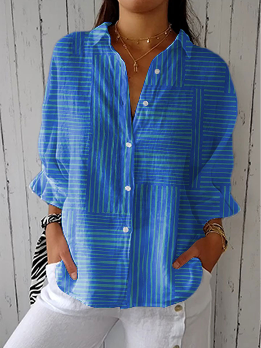 Alison | Blue Striped Blouse
