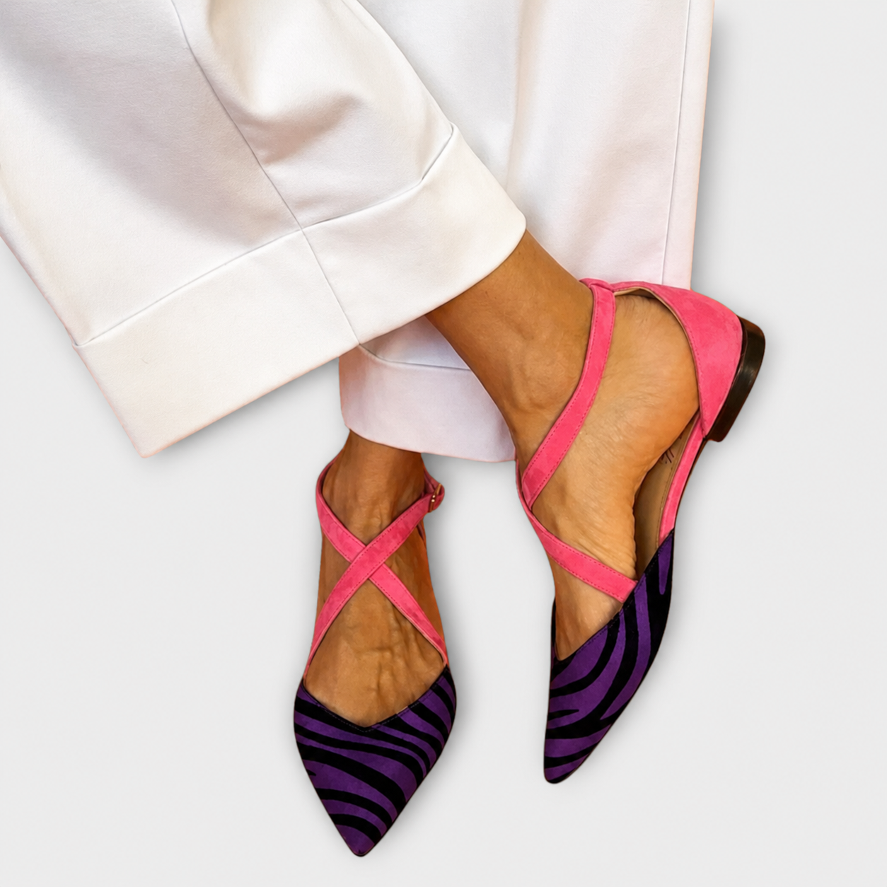 Women's buckle loafers with a refined structured design, shown in several colours