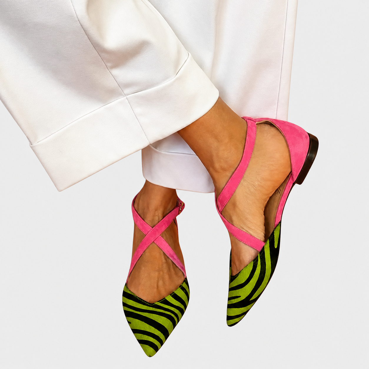 Women's buckle loafers with a refined structured design, shown in several colours