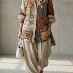 Tara vintage two-piece set in a soft neutral tone with a relaxed, easy fit