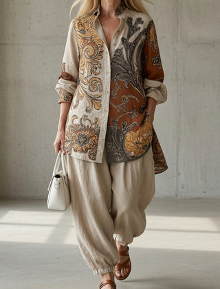 Tara vintage two-piece set in a soft neutral tone with a relaxed, easy fit