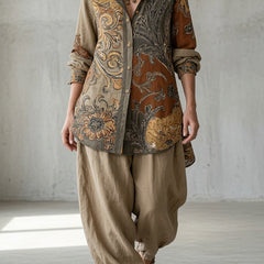 Tara vintage two-piece set in a soft neutral tone with a relaxed, easy fit