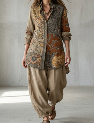 Tara vintage two-piece set in a soft neutral tone with a relaxed, easy fit