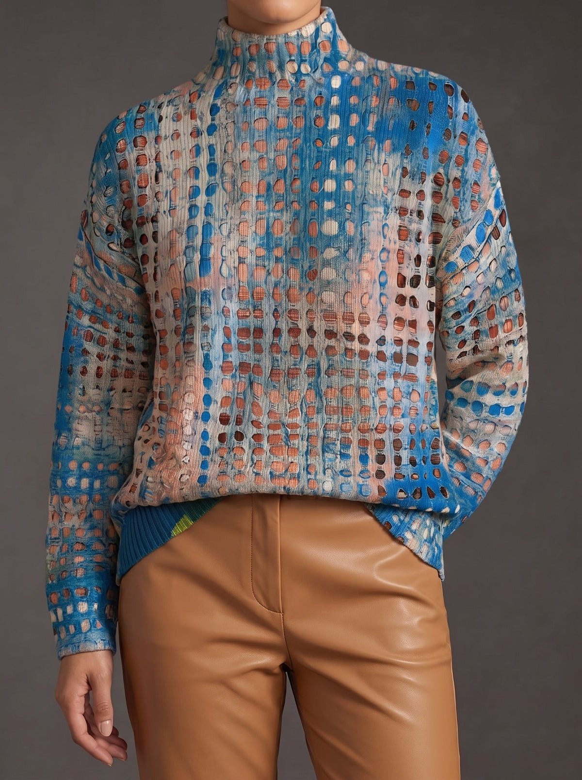 Havilah™ | Indigo Lattice Turtleneck