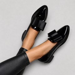 Heidi chic slip-on loafers shown in red and black