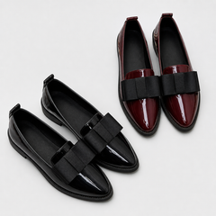 Heidi chic slip-on loafers shown in red and black