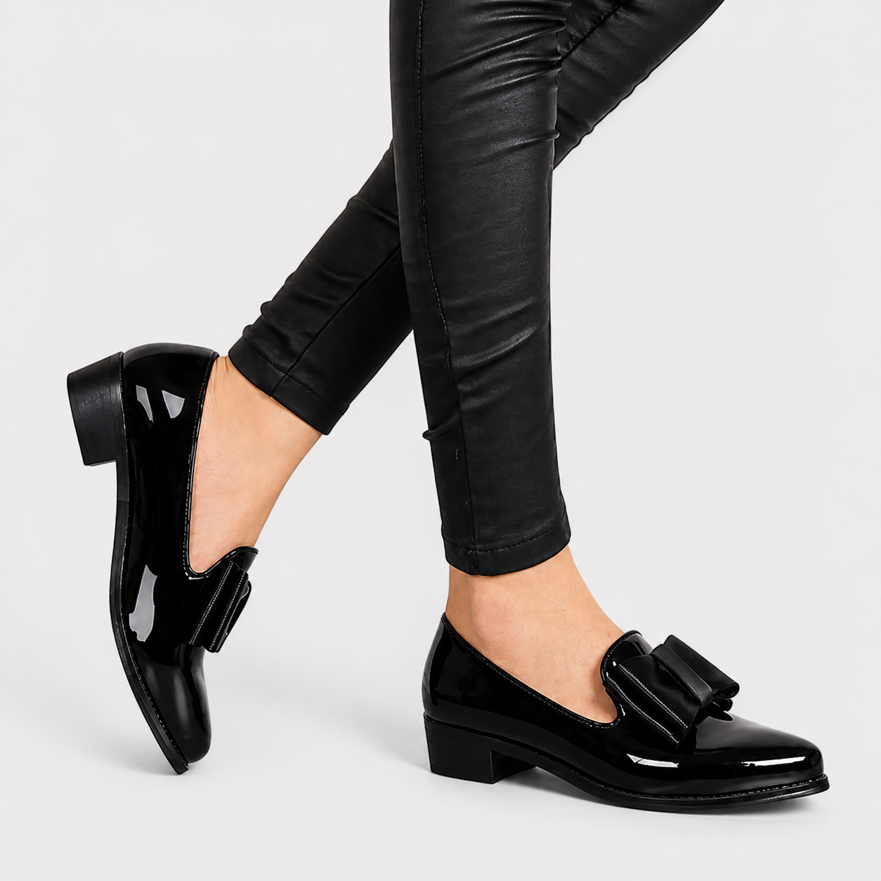 Heidi chic slip-on loafers shown in red and black