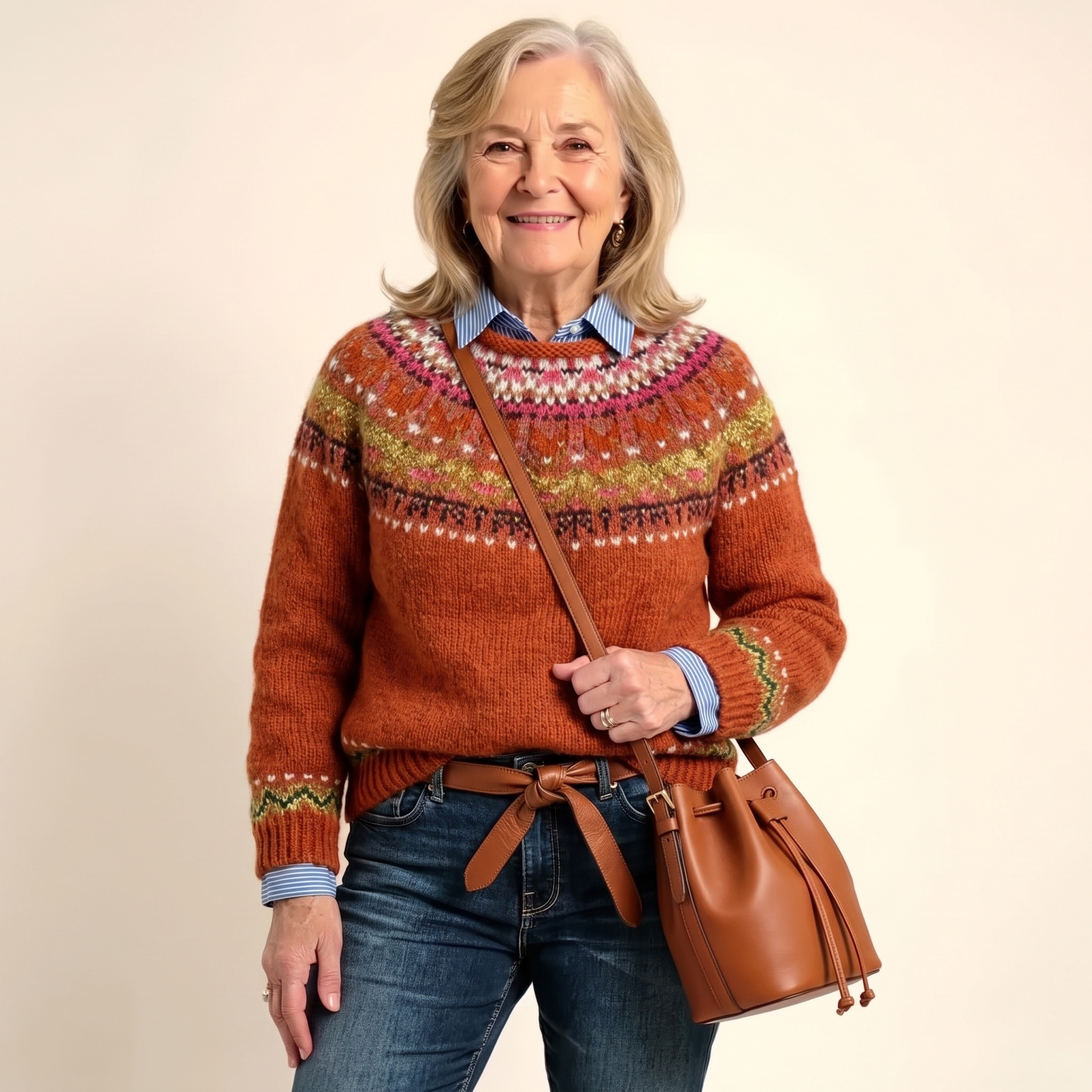 Simona | Chic Vintage Nordic Knit Sweater