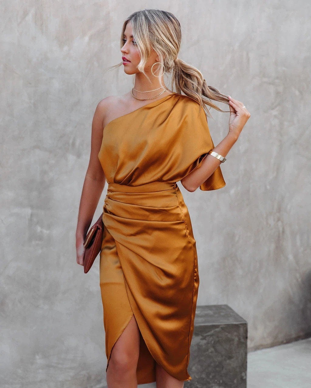 Tamari | Elegant Satin Midi Dress