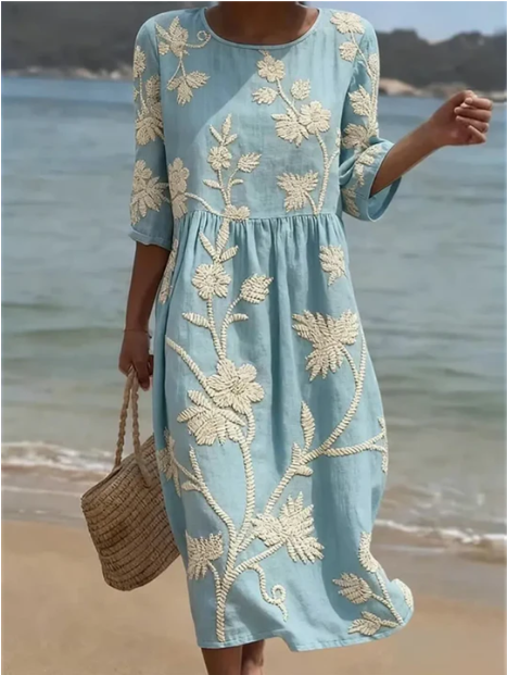 Madison | Aqua Floral Dress