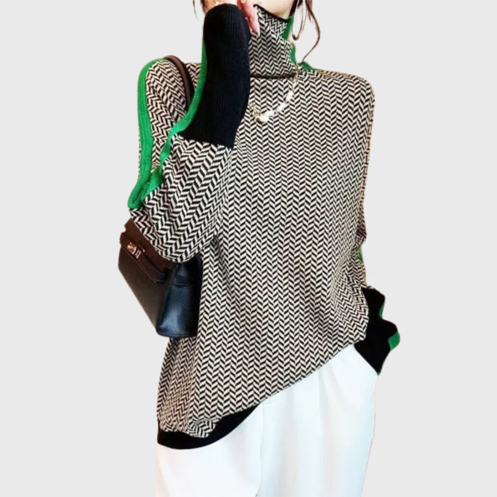 AMAYA | High Neck Design Sweater