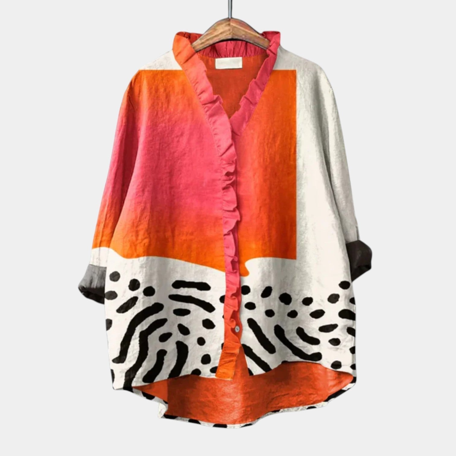 Augusta long-sleeve printed summer blouse with a relaxed, skimming fit