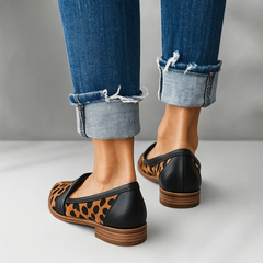 Rosa soft leather slip-on moccasins shown in a neutral colour