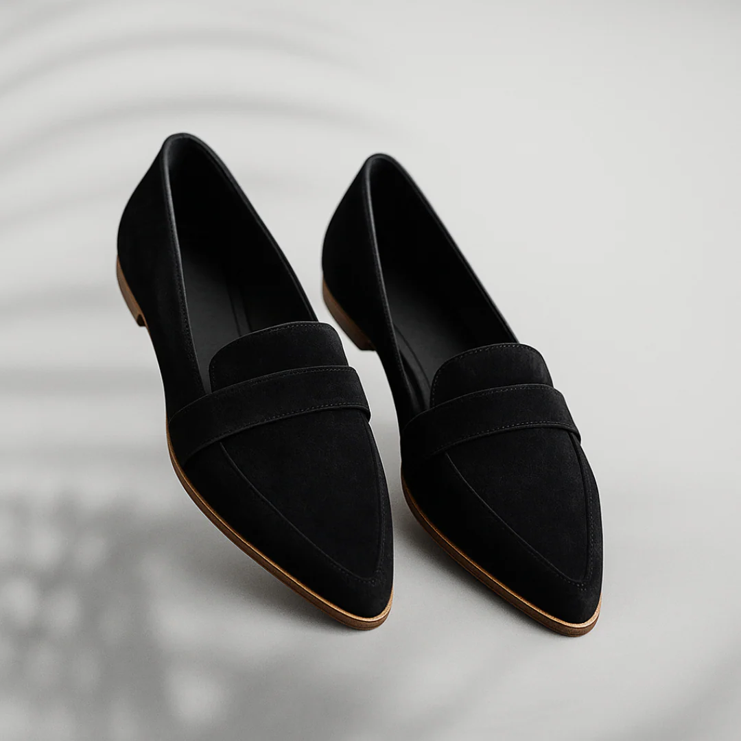 Rosa soft leather slip-on moccasins shown in a neutral colour