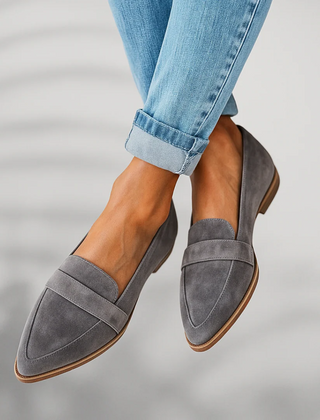 Rosa soft leather slip-on moccasins shown in a neutral colour