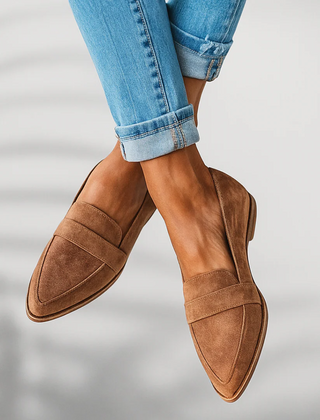 Rosa soft leather slip-on moccasins shown in a neutral colour