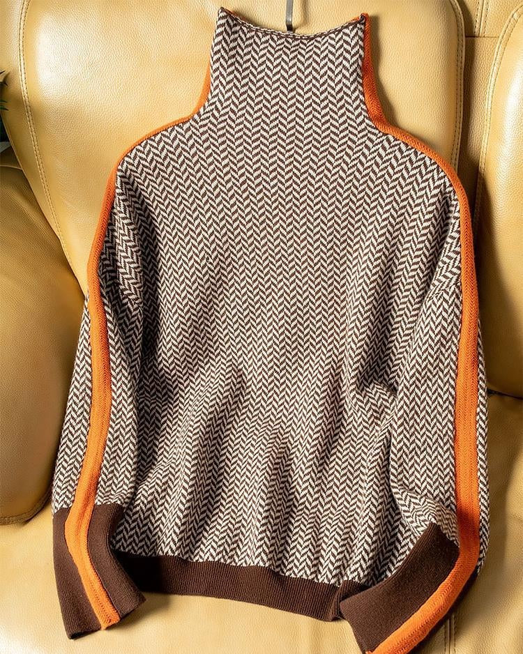 AMAYA | High Neck Design Sweater