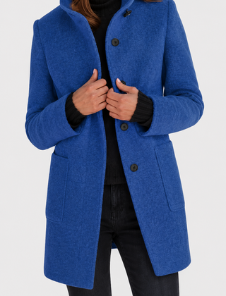 Janet classic wool blend coat with a relaxed fit, shown in several colours