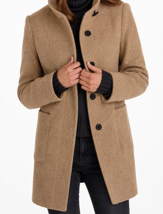 Janet classic wool blend coat with a relaxed fit, shown in several colours