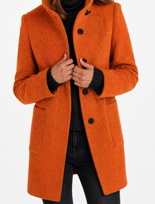 Janet classic wool blend coat with a relaxed fit, shown in several colours