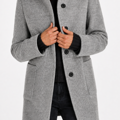 Janet classic wool blend coat with a relaxed fit, shown in several colours