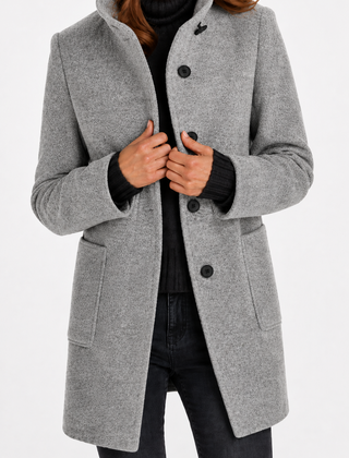 Janet classic wool blend coat with a relaxed fit, shown in several colours