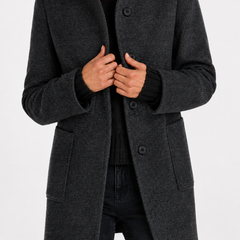 Janet classic wool blend coat with a relaxed fit, shown in several colours