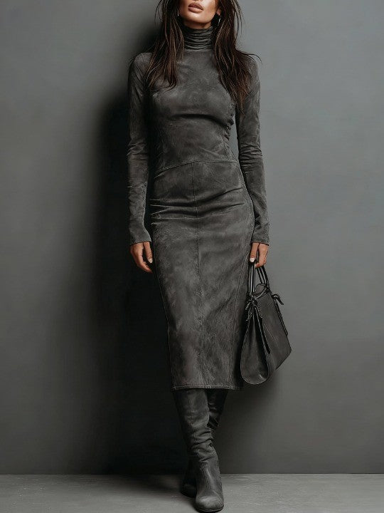 Adele | Elegant Suede Maxi Dress